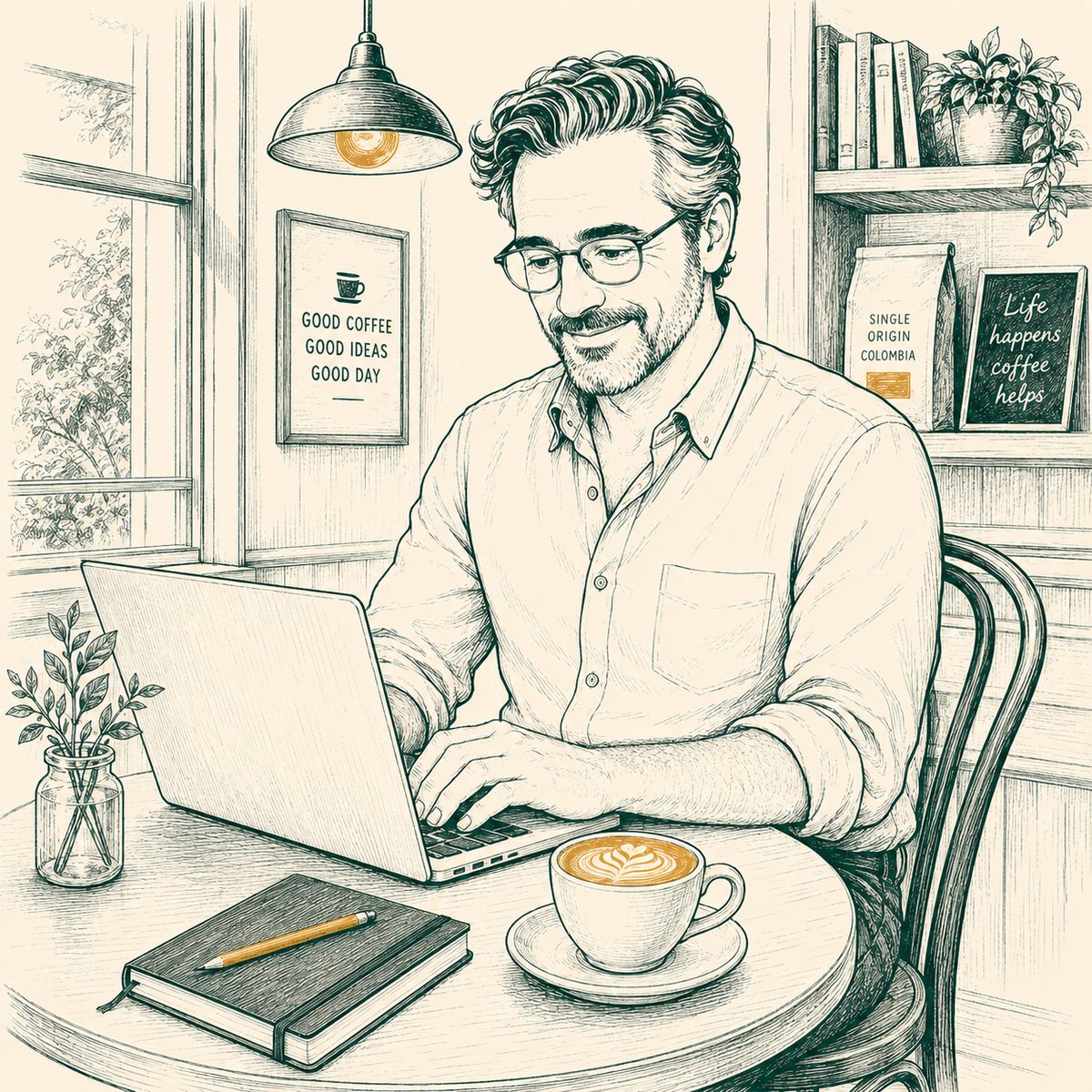 Enzo, working